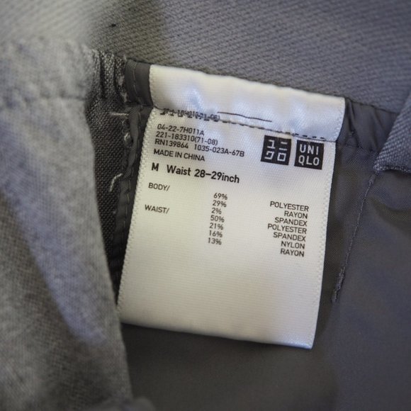 Uniqlo Pant Slacks Polyester Gray M Waist 28-29in - Picture 8 of 8